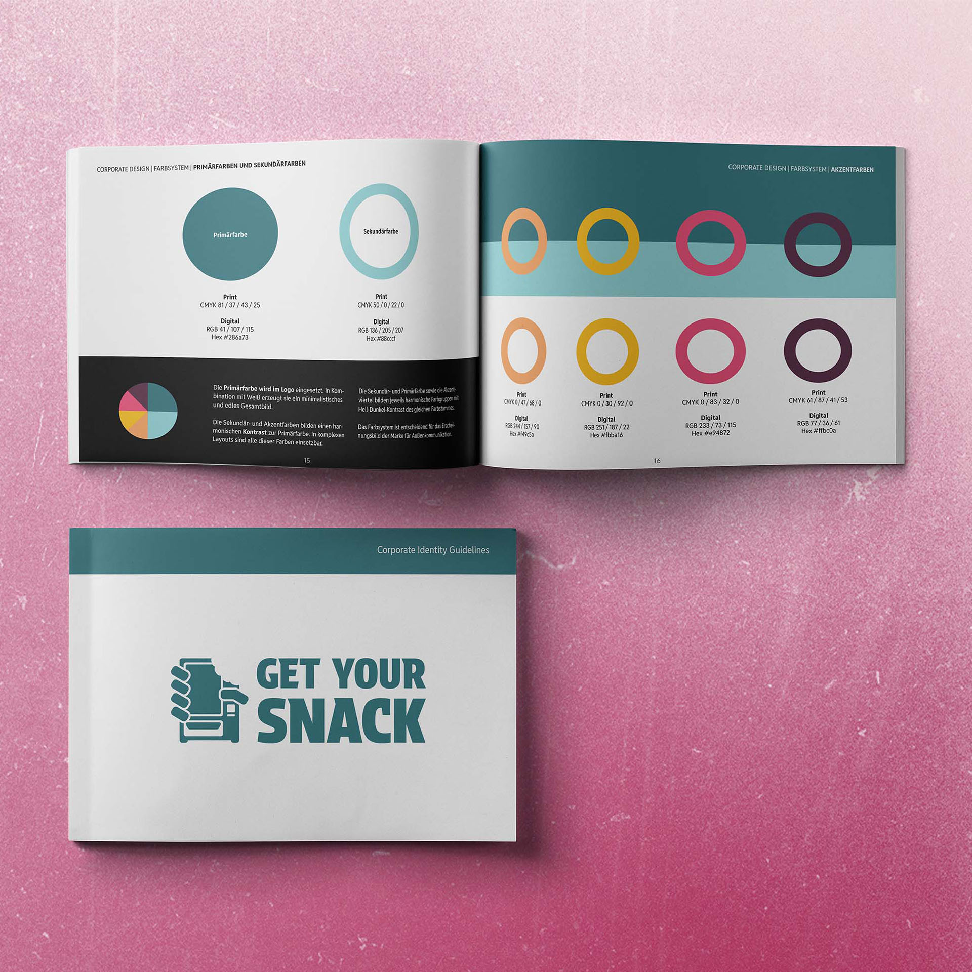 Corporate Design von Get Your Snack - Farbschema